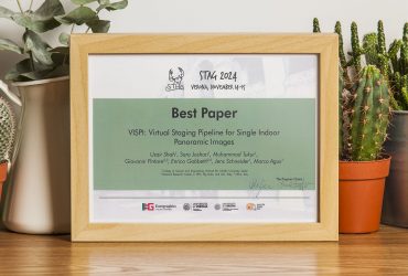 Enrico Gobbetti e Giovanni Pintore Vincono il Premio per il Miglior Articolo alla Conferenza STAG2024 con VISPI: Virtual Staging Pipeline for Single Indoor Panoramic Images