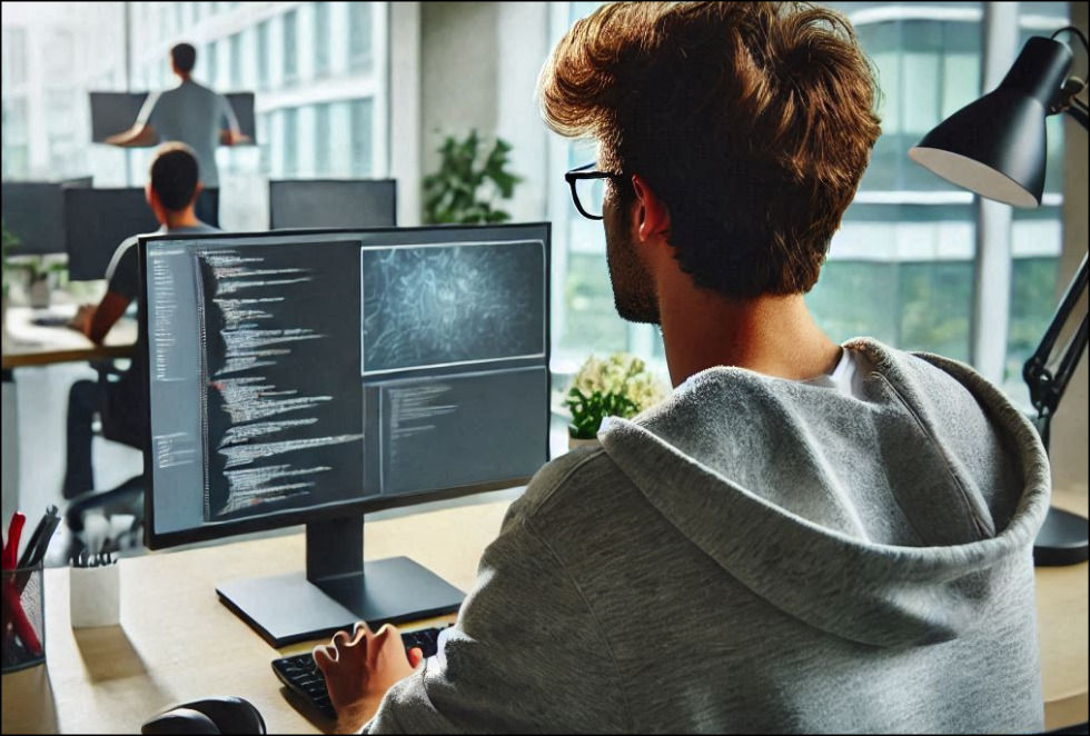 programmatore di spalle