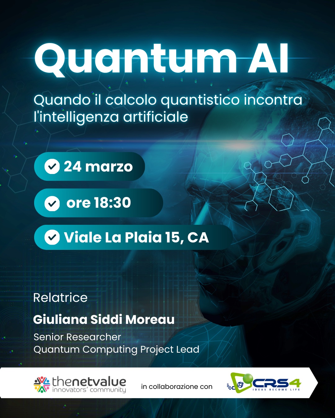 Locandina seminario Quantum AI presso The Net Value