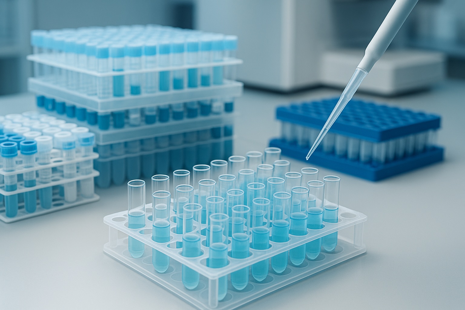 Preparazione di provette inserite in portaprovette